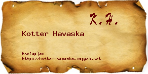 Kotter Havaska névjegykártya